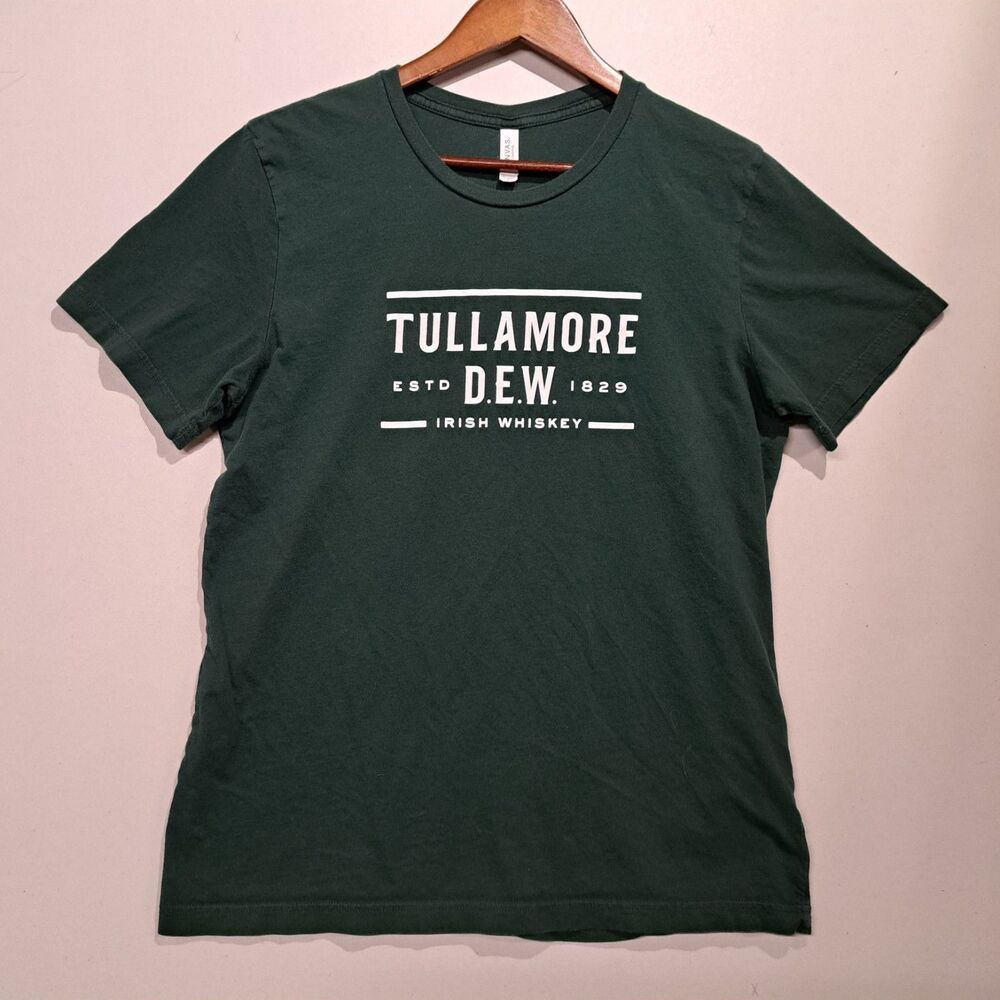 Tullamore Dew Triple Distilled Irish Whiskey Men’s Green Shirt Size Large Cotton